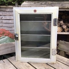 Old Vintage Allen & Hanbury’s Limited Heavy Metal & Glass Medical Cabinet