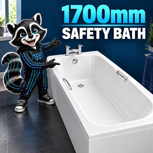 1700mm bath with chrome - with,