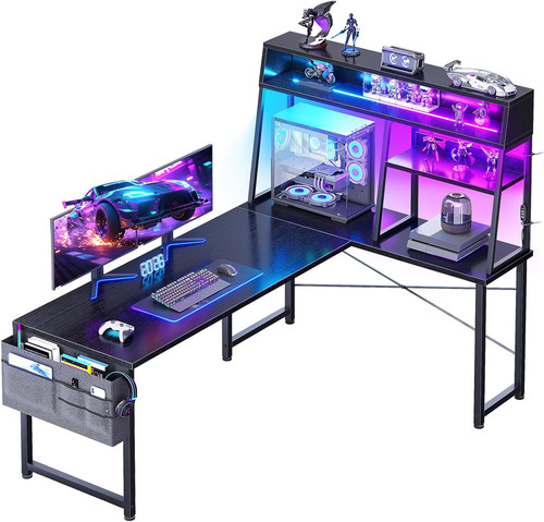 Shaped gaming desk with - l,