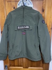 Napapijri Rainforest Anorak Army Jungle Green Camouflage Hooded Jacket, Small