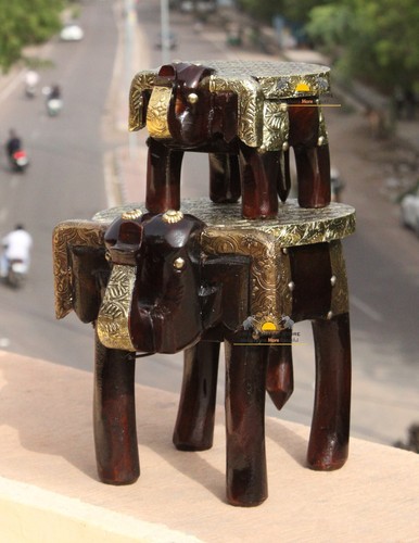 Handmade wooden elephant low - elephant,