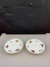 2 x Spode Trapnell Sprays Large Breakfast / Soup Saucers 7" Wide
