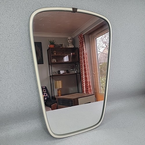 Vintage wall mirror with grey - wall,