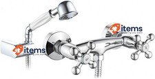 Ibergrif Lucca - Shower Mixer with Dual Lever, Classical Bath Tap Set, Chrome