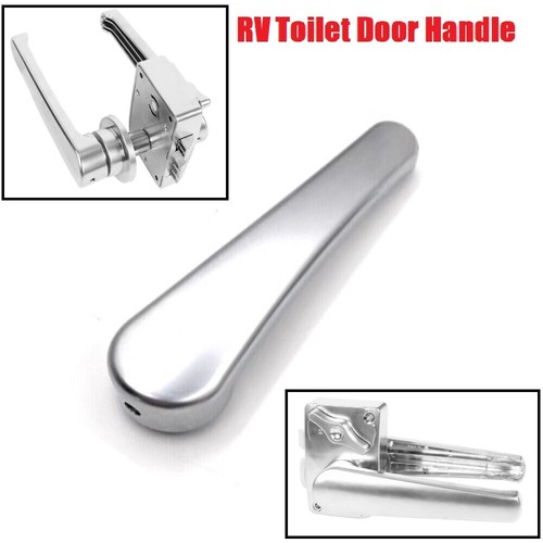 Silver plastic toilet door - toilet,