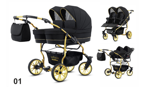 Twin pram 3in1 double buggy - pram,