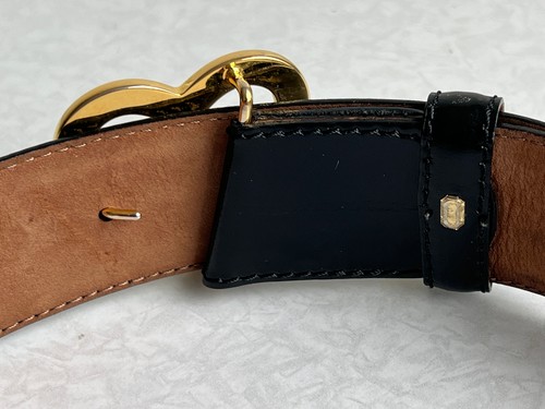 Moschino black leather gold - leather,