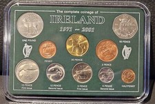 The Complete Decimal Coinage of Ireland Set 1971 to 2000 £1 Pound to Half Penny
