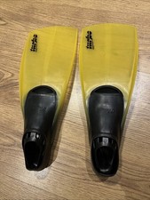 Diving Swimming Flippers Fins Francis Turbo Size 35-36 3-4 Uk Yellow Black
