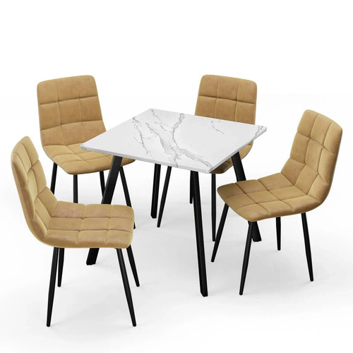 Modern dining table 4pc - dining,