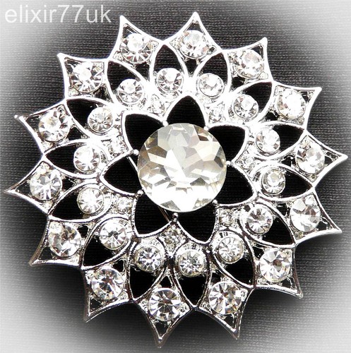 New silver art deco brooch - deco,