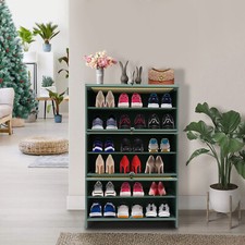 7-Tiers Green Bamboo Shoe Floor Storage Organizer Rack Shoe Storage Cabinet