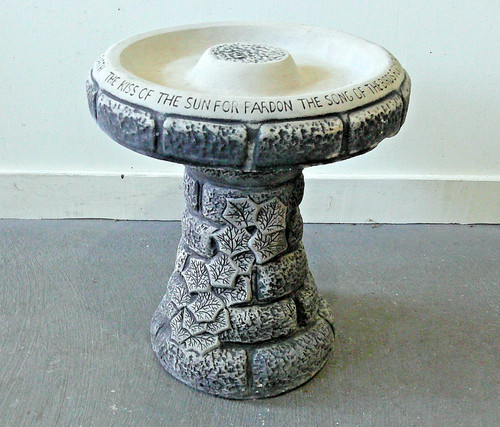 Concrete stone bird bath - bird,