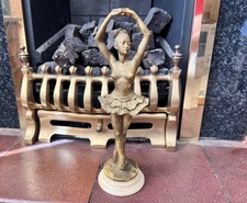 Vintage Italian Brass Ballerina Figurine on Marble Base Ballet Dancer Statue