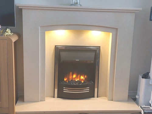 Marble fireplace surround with - fireplace,