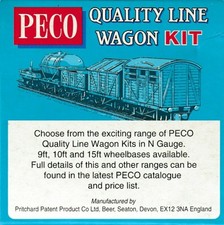 Peco Quality Line N Gauge Model Wagon Kits - KNR Range Selection (w)