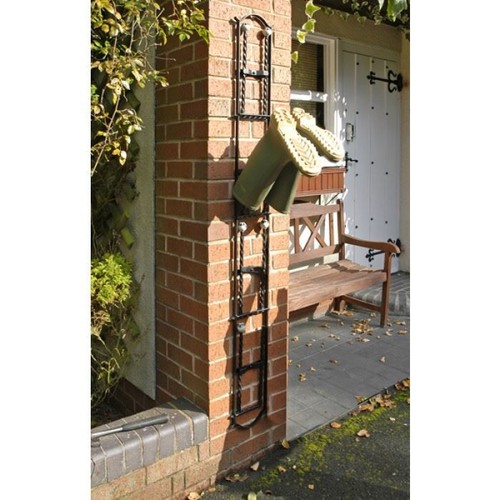 Black wall mounted boot - mounted, rack