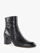 Chie Mihara Nurina Croc Effect Black Leather Block Heel Boots - UK 5.5 BNIB