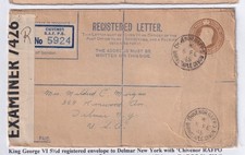 RCAF WW2 Chivenor R.A.F P.O. Barnstable Devon Registered Letter 1945 Censor U.S.