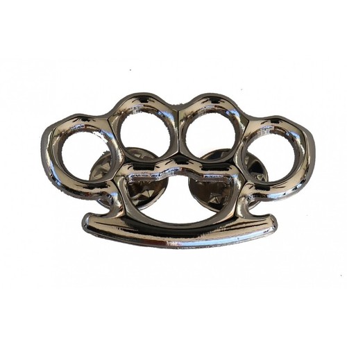 Brass knuckles pin silver tone - pin,