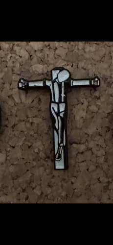 Crucified skinhead pin badge - skinhead,