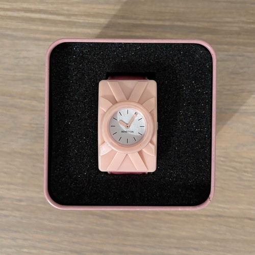 Benetton pink analog watch - benetton,