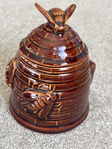 Vintage beehive honey pot - beehive,
