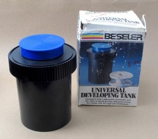 BESELER Universal Film Developing Tank + two 35mm 120 Film Reels - Mint- in Box!