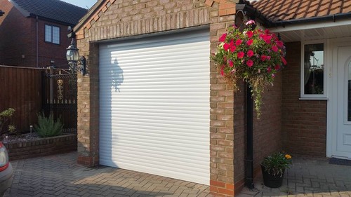 Roller garage door made the - garage, in
