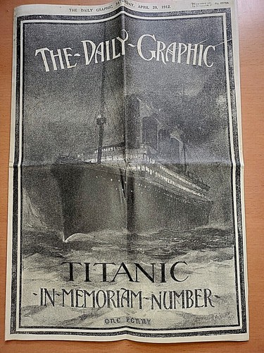 1912 titanic newspaper daily - newspaper,