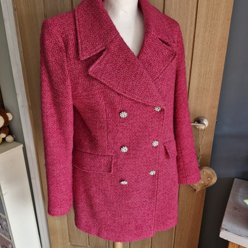 Zara fuchsia tweed coat - fuchsia,