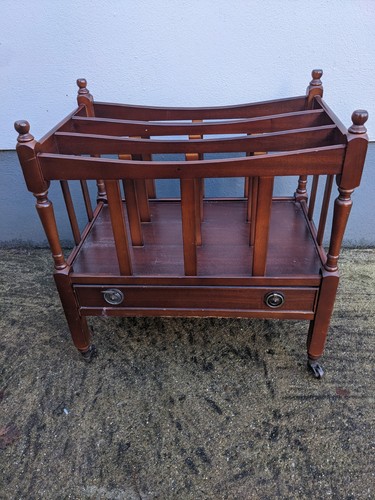 Vintage mahogany magazine rack - mahogany,