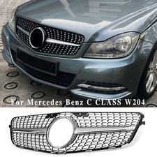 GRIGLIA ANTERIORE PER MERCEDES BENZ W204 S204 C204 2007-2014 CALANDRA ARGENTO