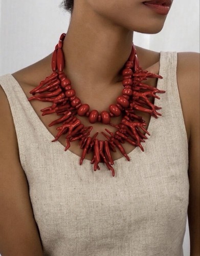 Coral imitation necklaces - 2,