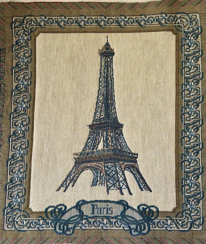 Vintage fabric panel - vintage, eiffel