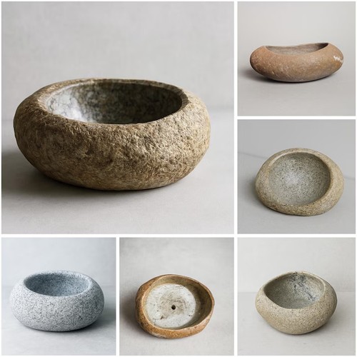Handmade river stone - stone, bowl