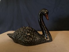 Small vintage black swan ornament