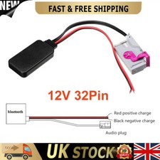 For Audi A3 A4 A6 A8 TT R8 RNS-E 32Pin Black Bluetooth 5.0 Adapter Aux Cable 12V