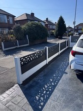 2ft composite fence kit with decorative screen to fit in existing concrete post