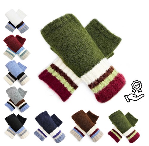 Women fingerless gloves wool - gloves,