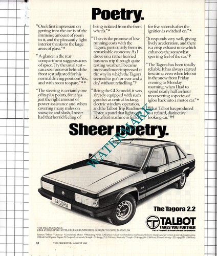 Talbot tagora car - talbot, advert