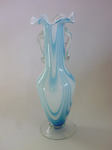 Murano glass blue white - blue, art