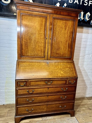 Georgian oak bureau bookcase - georgian,