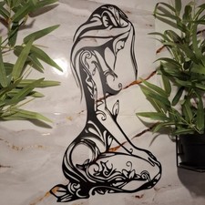 Kneeling Woman Black Metal