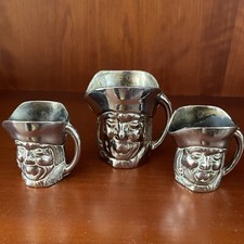 Vintage trio Toby Jugs Spirit Measures pewter metal miniatures Downsizing R138