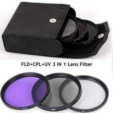 1PCS 49-77mm UV+CPL+FLD Lens Filter with Bag for Cannon Nikon Sony Camera Lens
