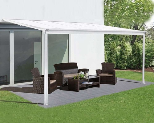 White garden veranda car port - garden,