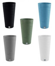 Round FURU Style Look Planter Tall Flower Plant Pot Indoor Outdoor Garden Decor