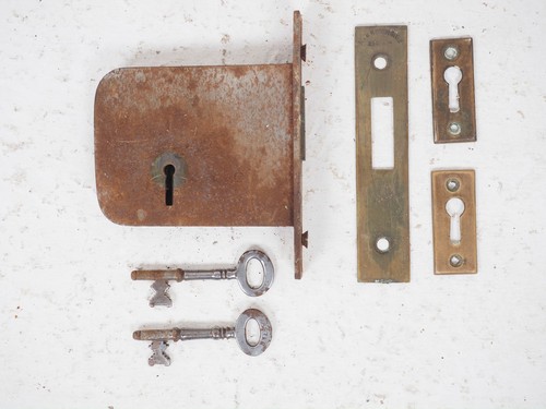 Genuine victorian rim lock - victorian, &
