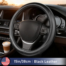 Black Cowhide 15" Steering